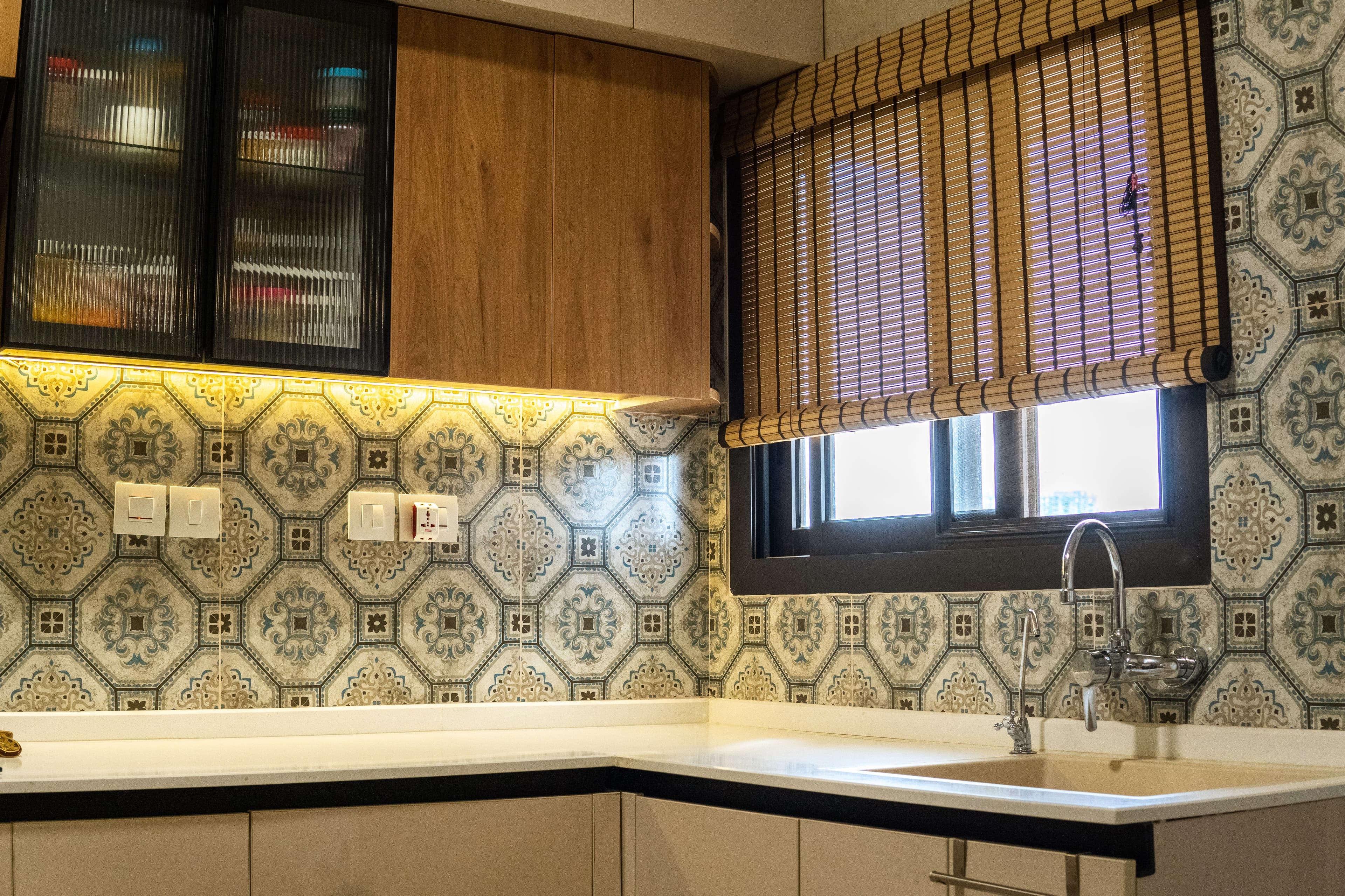 Kitchen countertop and backsplash detail